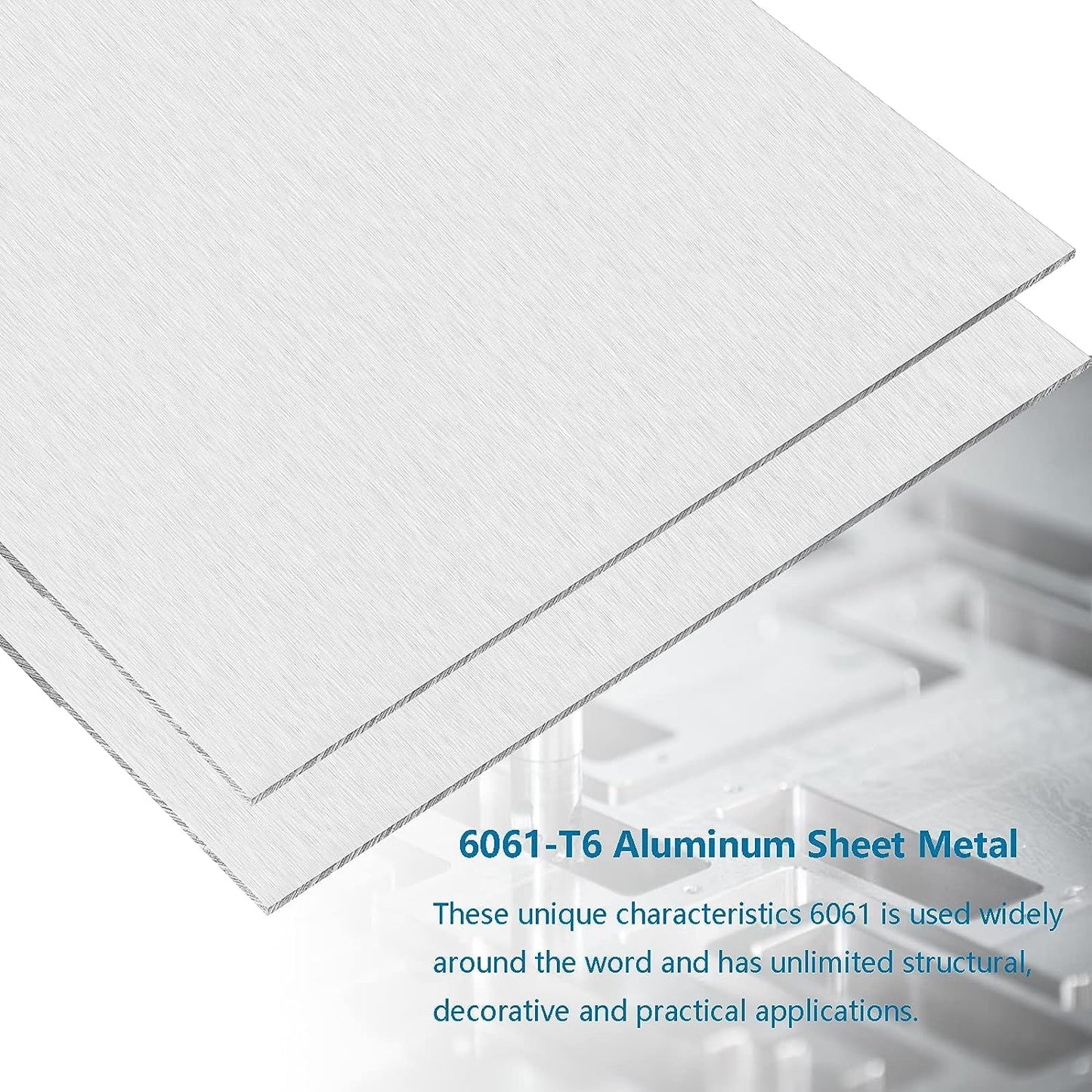 6061 Aluminum Sheet Plate, 10" x 14" x 1/4" Thickness Heavy Duty Aluminum Sheets Plates with Protective Film, Rectangle Aluminum Plate Solid Metal Sheet Plate for DIY Projects Base Plate