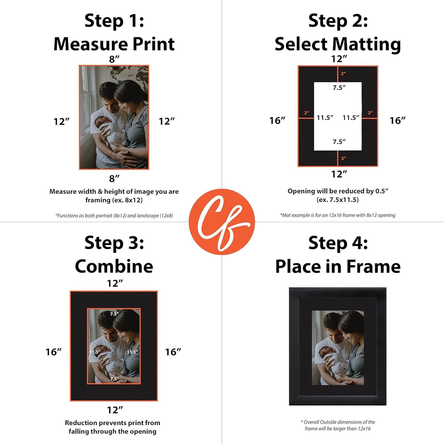Craig Frames B221 Pre-cut Mat Board for 16x22 Print, 20x26, Smooth Black