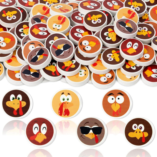 60Pcs Thanksgiving Mini Erasers for Kids Bulk Turkey Pencil Erasers Stationery for Student Classroom Prizes Homework Rewards School Supplies Party Favors