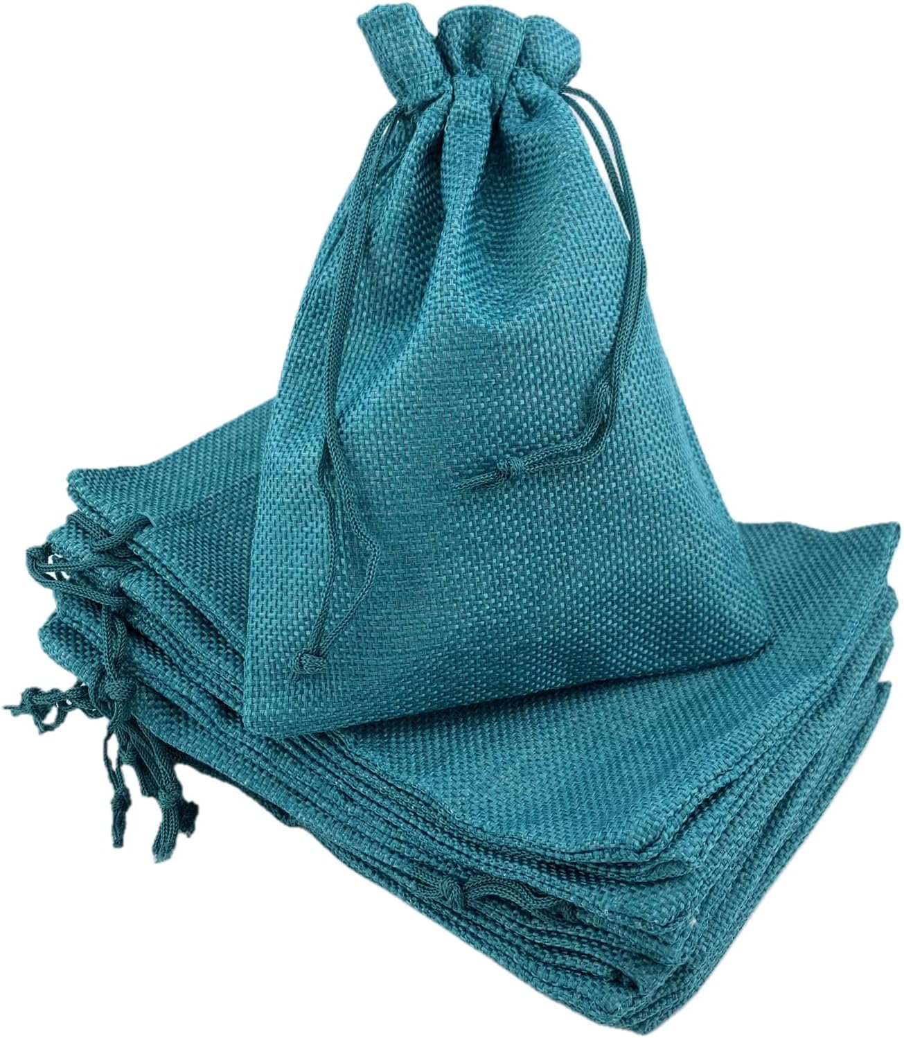 Palmhomee Pack of 25 Burlap Gift Bags with Drawstring Linen Jewelry Pouches Wedding Hessian Jute Bags for Birthday Jewelry and Treat Pouches Party Wedding Favors Gift Art and DIY Craft (5x7 Inch,