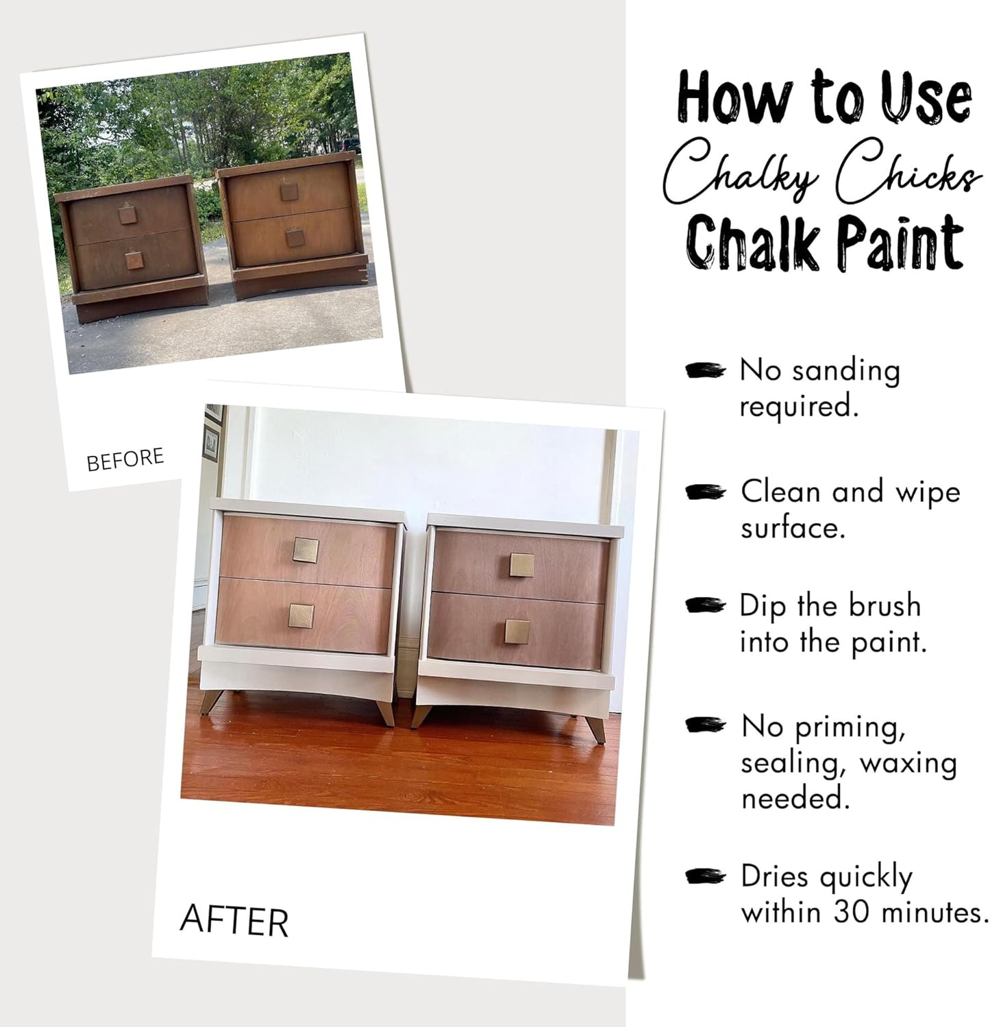 Chalky Chicks All-in-One Chalk Paint for Furniture or Cabinet - 16Fl Oz -Matte Finish Cancun Blue (Light Blue) for Metal, Wood Furniture Paint - No Sanding All-in-One for Home Decor & Crafts, USA Made