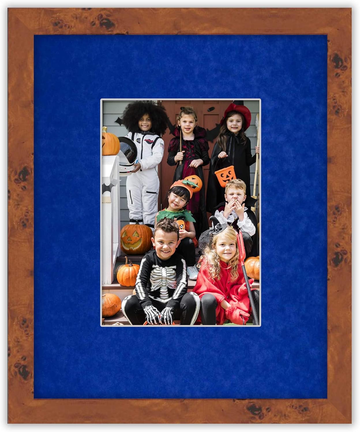Pack of TEN 8.5x11 Mats Bevel Cut for 7x9 Photos - Acid Free Royal Blue Suede Precut Matboards For Pictures, Photos, Framing - 4-ply Thickness