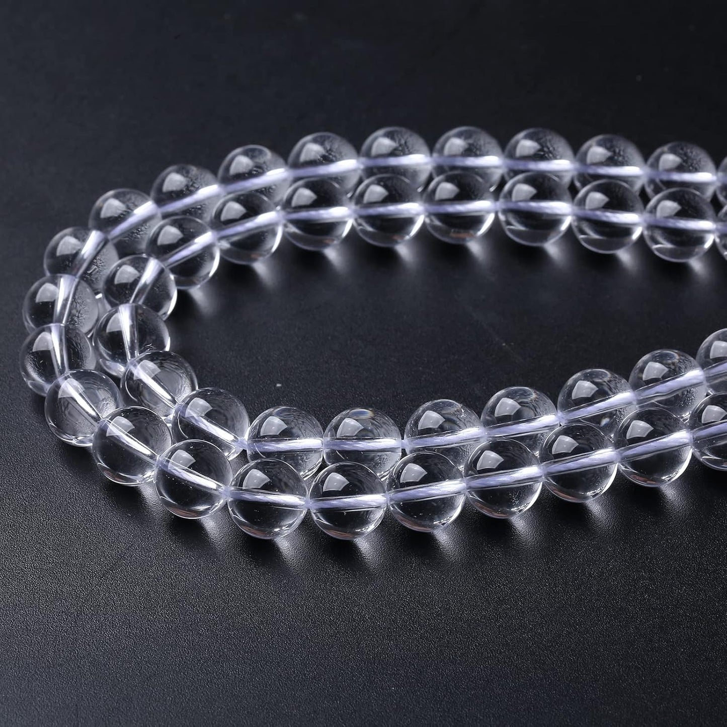 AAAAA Natural Clear White Crystal Quartz Beads Round Loose Spacer Beads for Jewelry Making DIY Bracelets Crystal Energy Healing Power Stone 32pcs 12mm 15 Inch