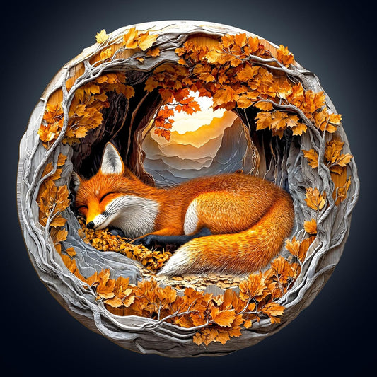WOODBESTS Wooden Puzzles for Adults, 3D Fox Wood Puzzles Adult(100 Pieces, S, 8.5 * 8.3in), Unique Shape Wooden Animal Jigsaw Puzzles, Birthday Gifts for Adults Family Game