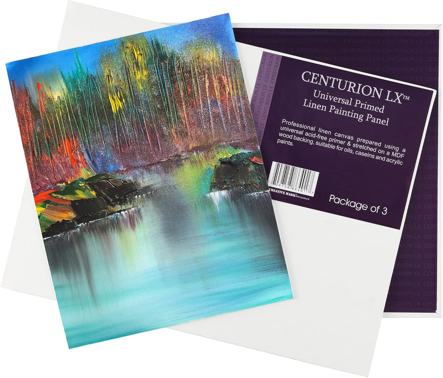 Centurion All-Media Primed Linen Panels - 12x16 3 Pack - 11oz Universal Primed Canvas Boards for Painting, Mounted on MDF Wood, Non-Warping, Ideal for Artists, Professionals, and Painters
