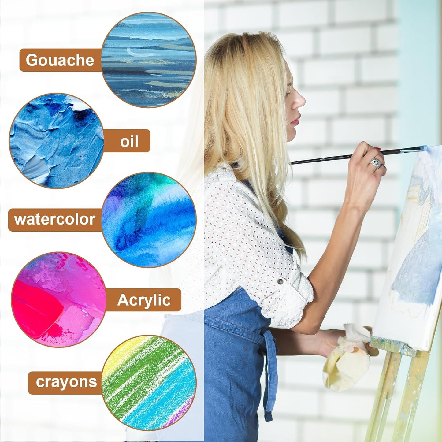 MECCANIXITY Canvas Boards for Painting, 10x10 Cotton Blank Primed Art Canvas Panels Acid-Free for Painting Supplies Oil Acrylic Tempera Watercolor Pouring Paint Artists(White, Pack of 10)