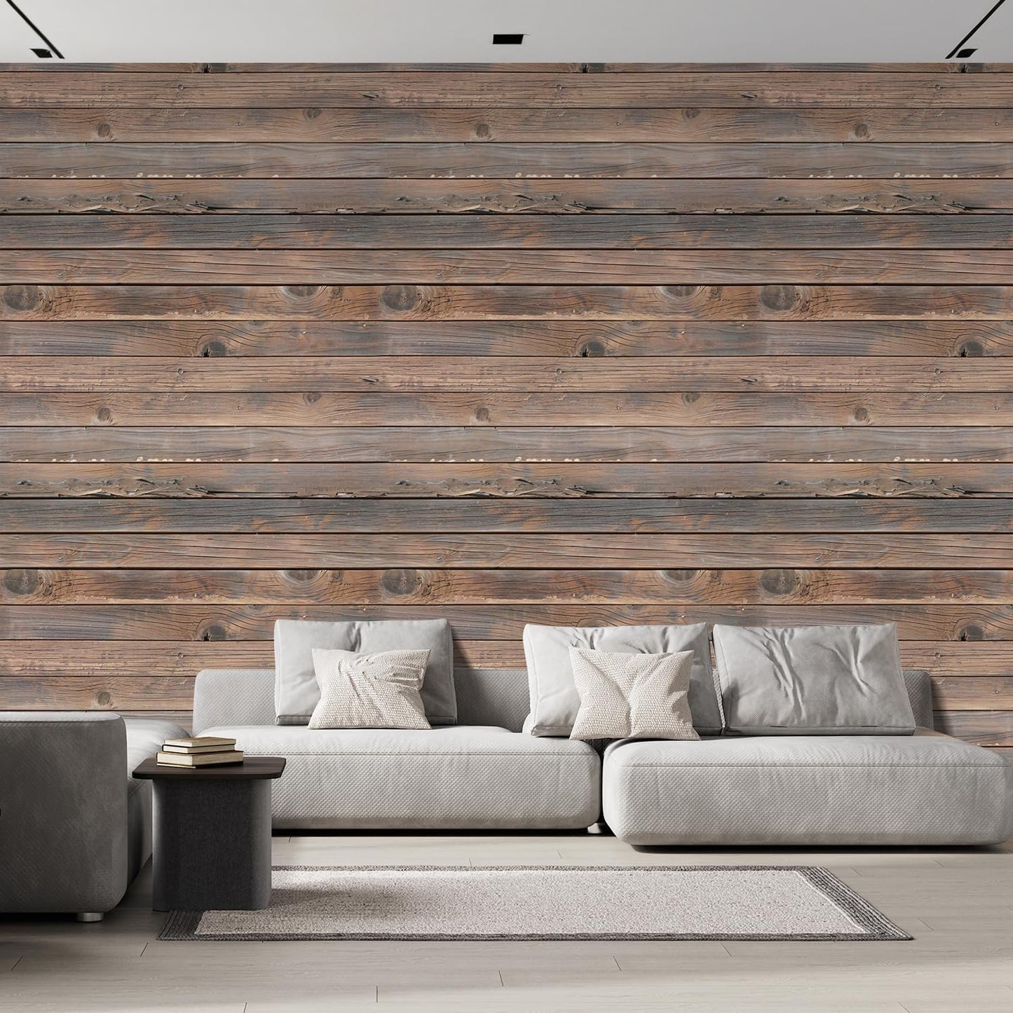 wall26 Wall Sticker/Wall Mural Horizontal Brown Vintage and Retro Wood Textured, Not Peel and Stick, Non-Woven Wallpaper Decorative for Bedroom, Living Room, Office - 96x144 inches