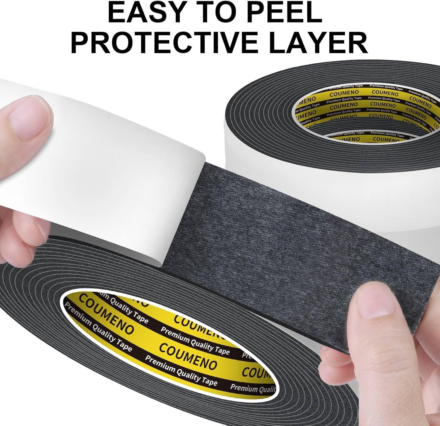 2 Pack EVA Single-Sided Adhesive Black Foam Tape,2inx16.4FT Single-Sided Sealing Strip Foam Pad Sponge Tape Window Weatherproof, Self-Adhesive Insulation Sealing Tape