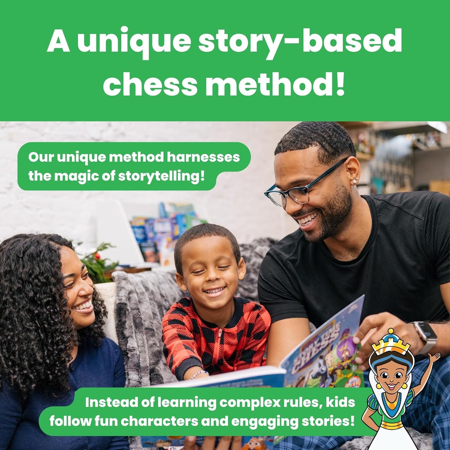 Story Time Chess - Chess Sets for Kids, Kids Chess Set, Chess Game Toddlers, Learning Games for Kids, Chess Sets for Boys & Girls