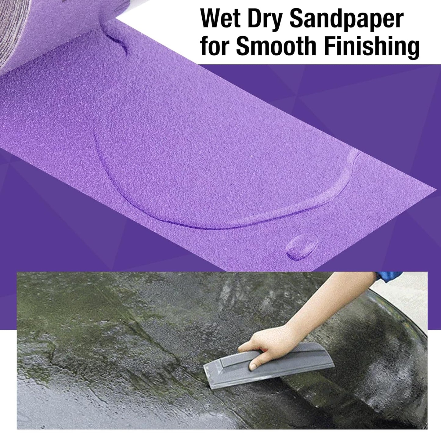 800 Grit PSA Purple Film Ceramic Sandpaper Roll, 2-3/4" Wide Continuous 20 Yard Longboard Sanding Roll Wet Dry Sanding Blocks Self Adhesive Sticky Back Sanding Sheets for Woodworking Automotive