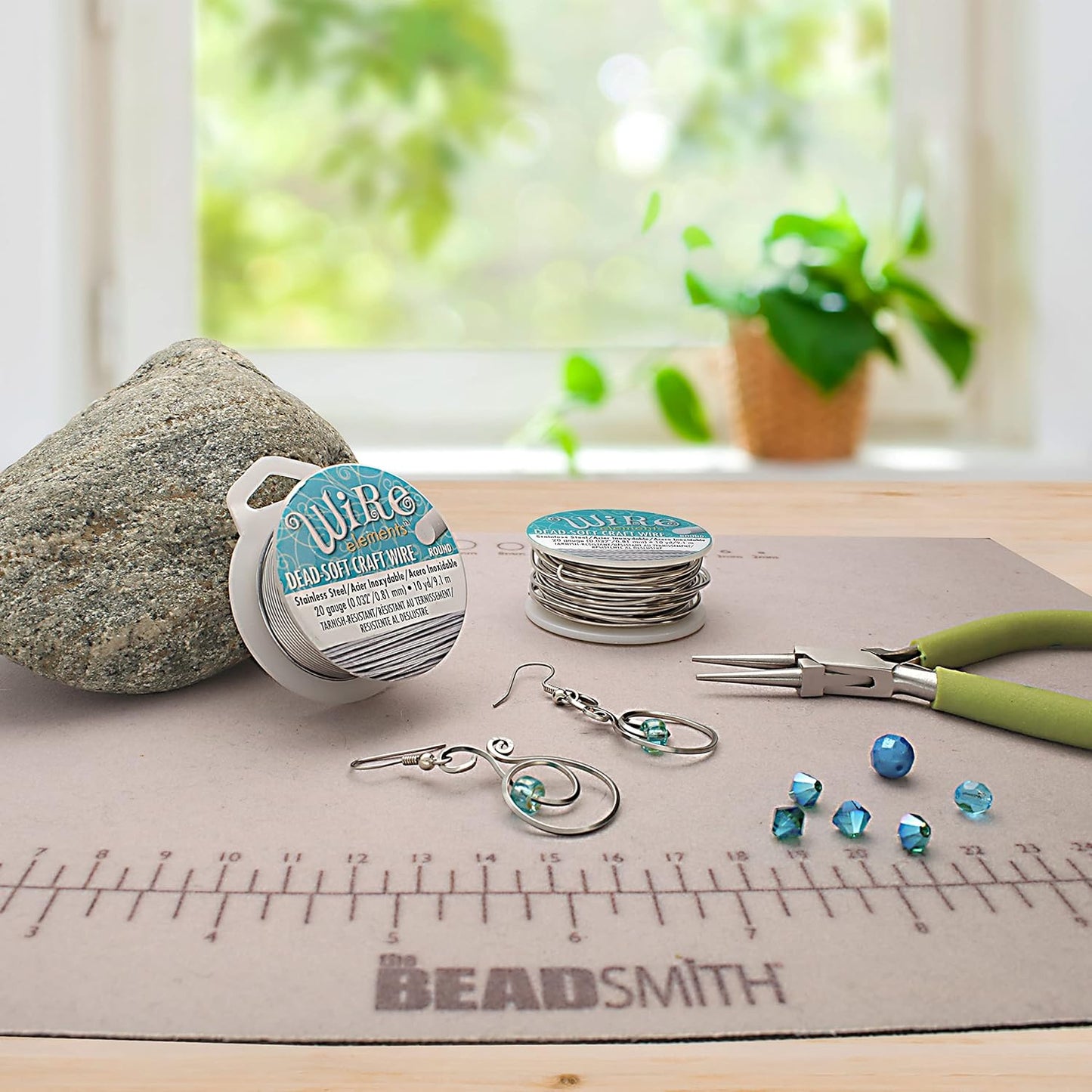 The Beadsmith Wire Elements Craft Wire – Tarnish Resistant, Soft Temper, Round, Stainless-Steel Color – 1mm, 18 Gauge, 7 Yard Spool – Jewelry Making, Wire Wrapping, Floral, & Other DIY Crafts