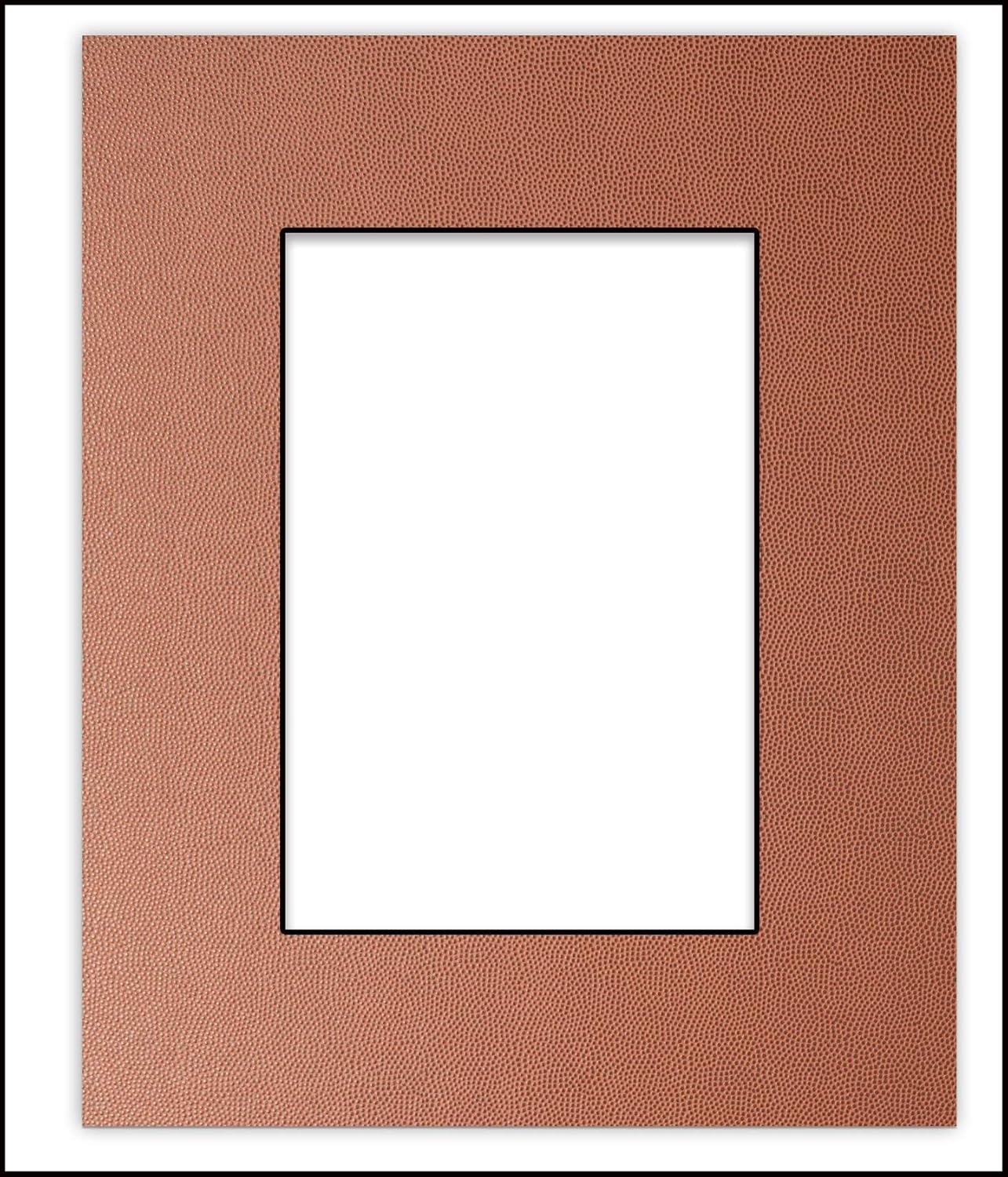 Pack of 25 Acid Free 8x10 Mats Bevel Cut for 5x8 Photos - Football Texture Precut Matboards With Backing Boards and Clear Photo Mat Bags For Pictures, Photos, Framing - 4-ply Thickness