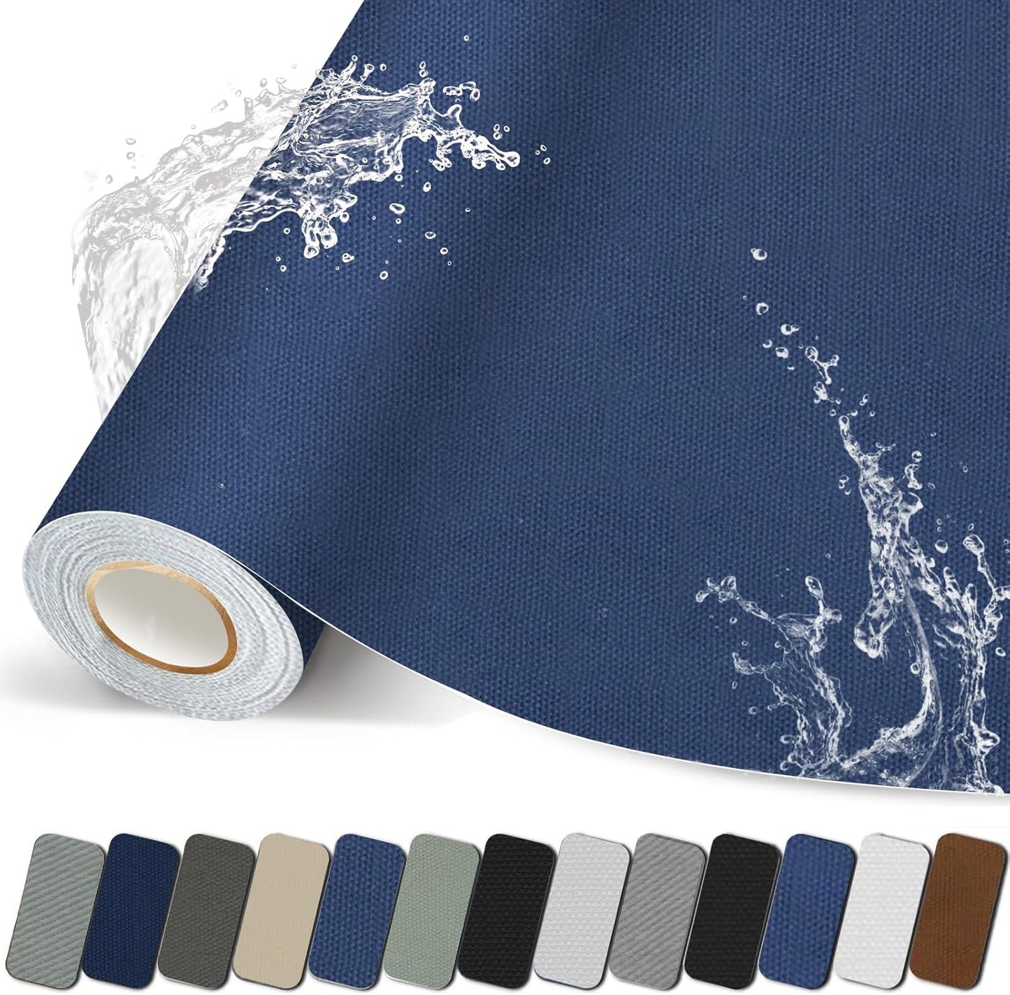 Canvas Repair Patch, Strong Sticky Fabric Repair Tape, Self-Adhesive Fabric Patch for Sofas, Tote Bags, Clothing, Car Seats, Furniture (Blue Grey, 3.5X79 Inch)