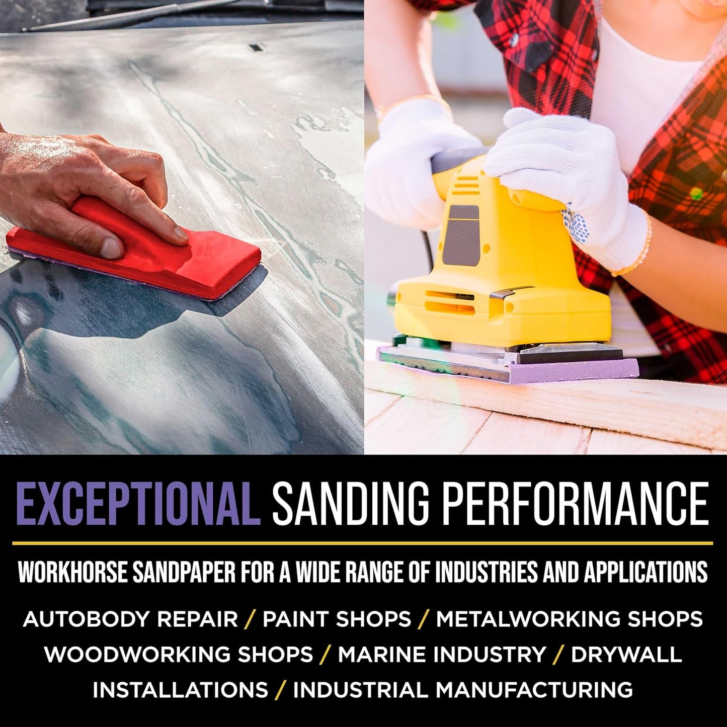 Dura-Gold Premium 60 Grit PSA Purple Film Ceramic Longboard Sandpaper, 2-3/4" Wide Continuous 12 Yard Roll - Self Adhesive Stickyback for Auto & Wood Air File Long Board Sanders, Hand Sanding Blocks