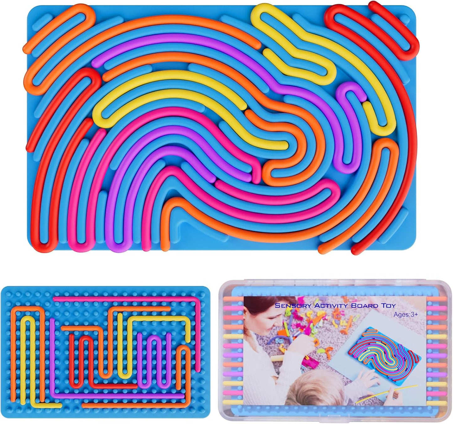 Sensory Fidget Toys for Kids Toddler Boys ,Sensory Activity Board for Stress Anxiety Autistic ADHD, Calm Down Travel Airplane Essentials Toys for 3+ Year Old, Stuffers Gifts for Teen Girls