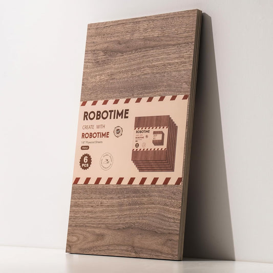 ROBOTIME 6Pcs 3mm Walnut Plywood, 1/8 Plywood Crafting Wood Sheets for Laser Cutting & Engraving, Thin Walnut Boards for Wood Project, 12"x20"