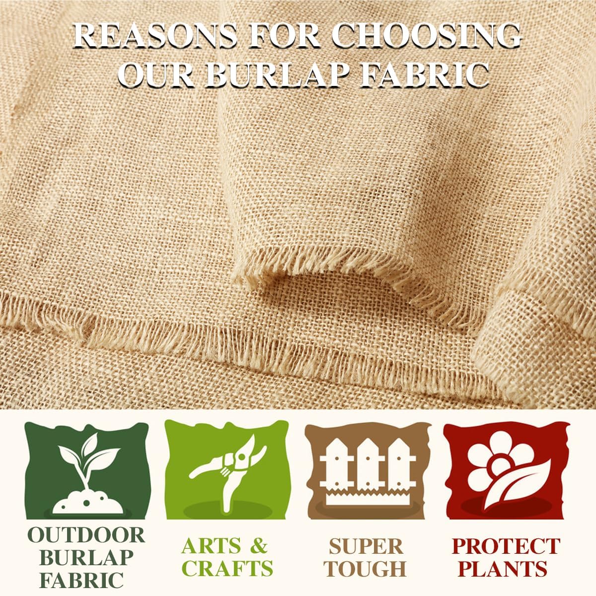 Burlap Fabric Roll, 63" x 15 Feet Burlap Garden Fabric Natural Jute for Decorations, Crafts, Weddings, Table Runner, Landscaping, Plants & Tree Covering