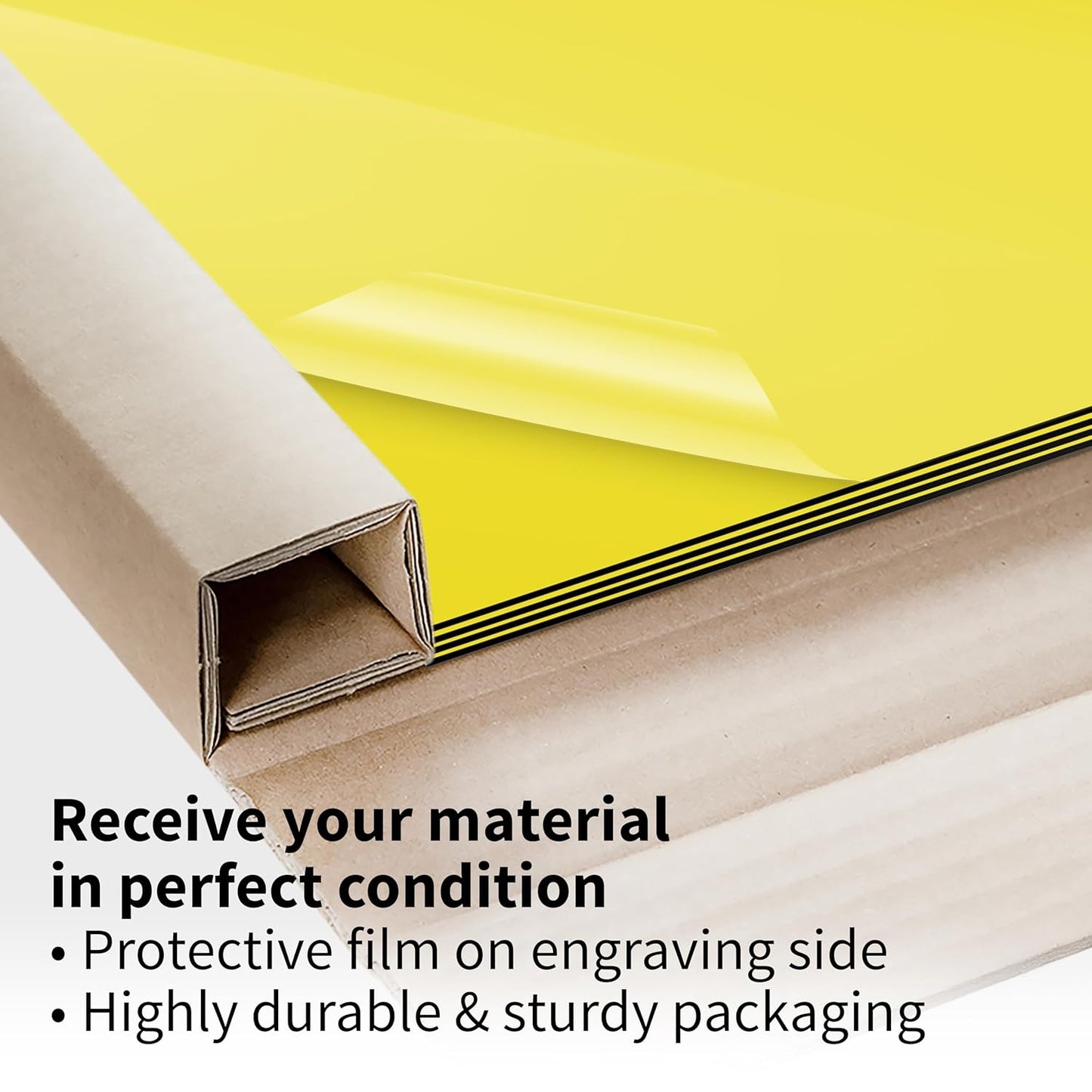 Trotec TroLase | 12"x24"x1/8", 4 Pcs | Yellow/Black | 2 Ply | Modified Acrylic | Laser Engraving Double Color Plastic Sheet | Engraving Blanks for Laser, Saw, Guillotine | Made in USA