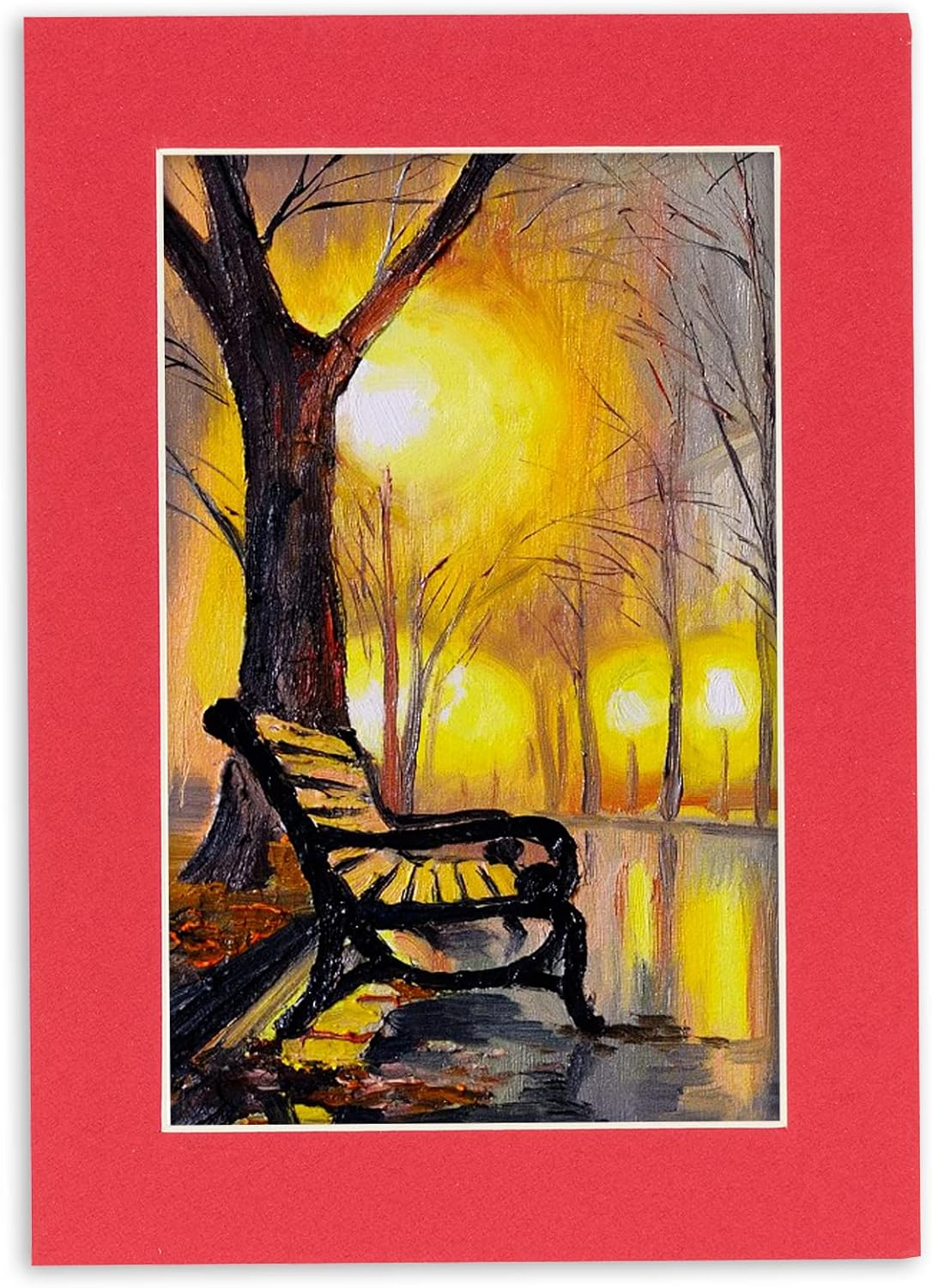 8.5x11 Mat Bevel Cut for 7x9 Photos - Acid Free Cardinal Red Precut Matboard - For Pictures, Photos, Framing - 4-ply Thickness