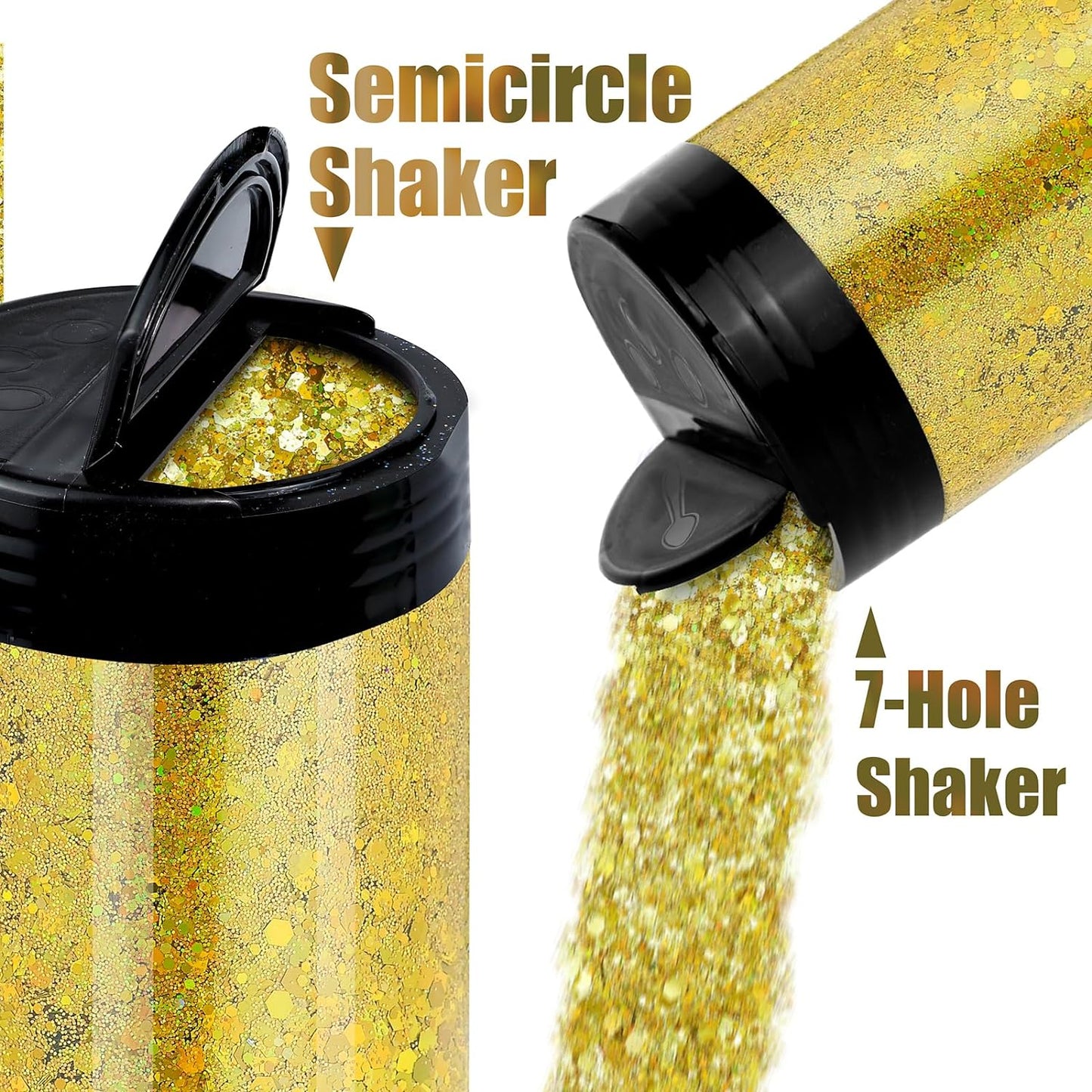 Holographic Chunky Glitter, 5.64oz/160g Craft Glitter Powder Mixed Chunky & Fine Flakes, Iridescent Sequins for Nail Art, Hair, Body, Eye Epoxy Resin, Tumblers, Painting, Festival Decor (Shine Blue)