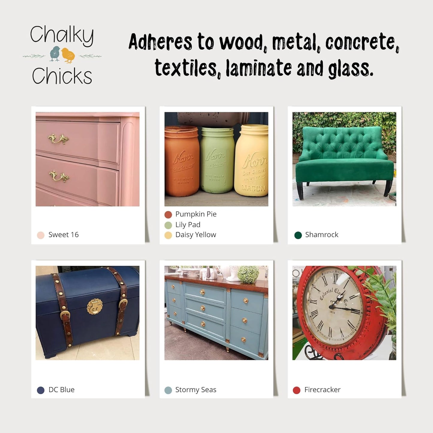 Chalky Chicks All-in-One Chalk Paint for Furniture or Cabinet - 32Fl Oz - Matte Finish Emmy's Red (Orange Red) for Metal, Wood Furniture Paint - No Sanding All-in-One for Home Decor & Crafts, USA Made