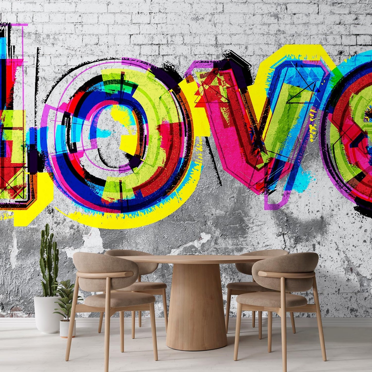 wall26 Colorful Graffiti Large Wall Mural, Removable Peel and Stick Wallpaper, Home Decor - 132x192 inches