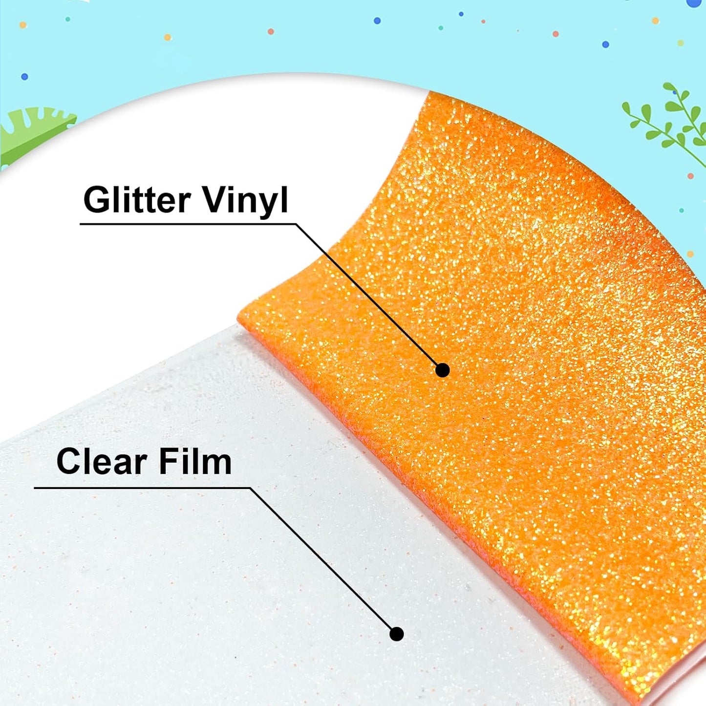 Glitter Heat Transfer Vinyl Multicolored 12"x10"-12PCS Glitter Iron on Vinyl for T Shirts Easy to Cut and Weed Compatible with All Cutter Machines HTV Iron onVinyl for Cricut (Multicolored)