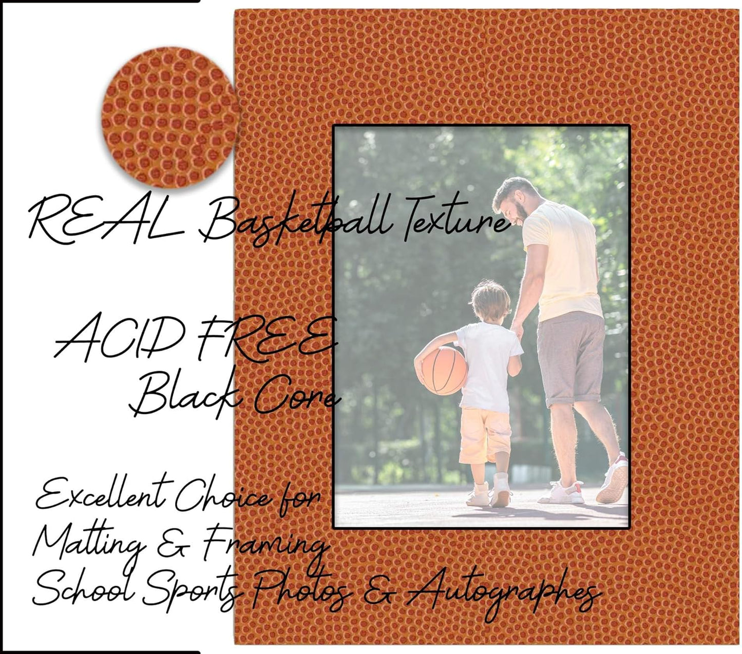 8x10 Mat Bevel Cut for 5.5x8.5 Photos - Acid Free Basketball Texture Precut Matboard - For Pictures, Photos, Framing - 4-ply Thickness