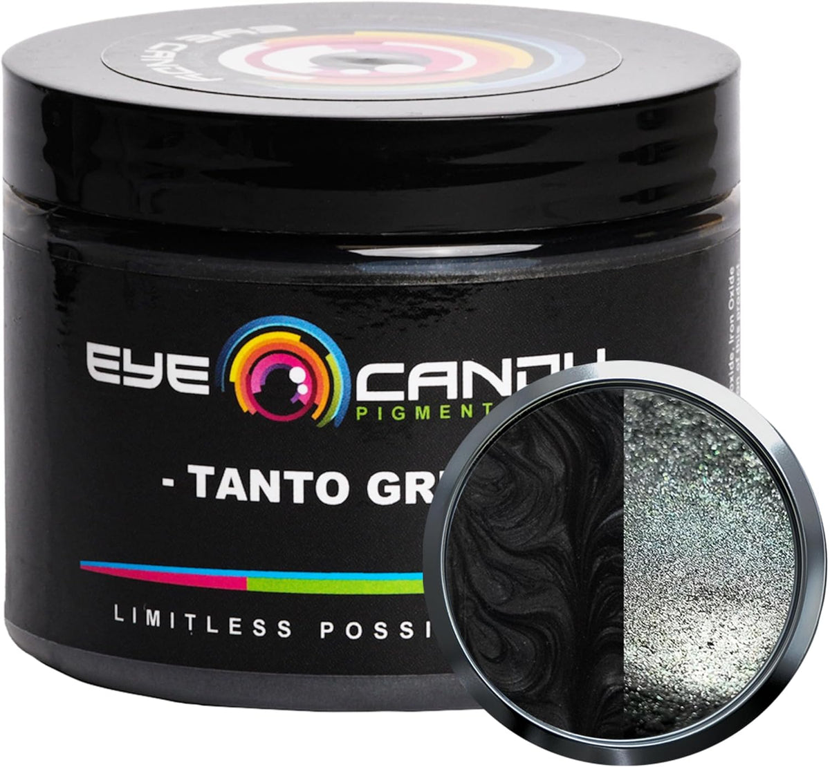 Eye Candy Pigments Premium Grey Mica Powder - Tanto Grey (50gr) - for Epoxy, Resin, Soap, Paint, Woodworking, Acrylic Pouring, Bath Bombs, Fishing Lures - DIY Arts and Crafts Additive