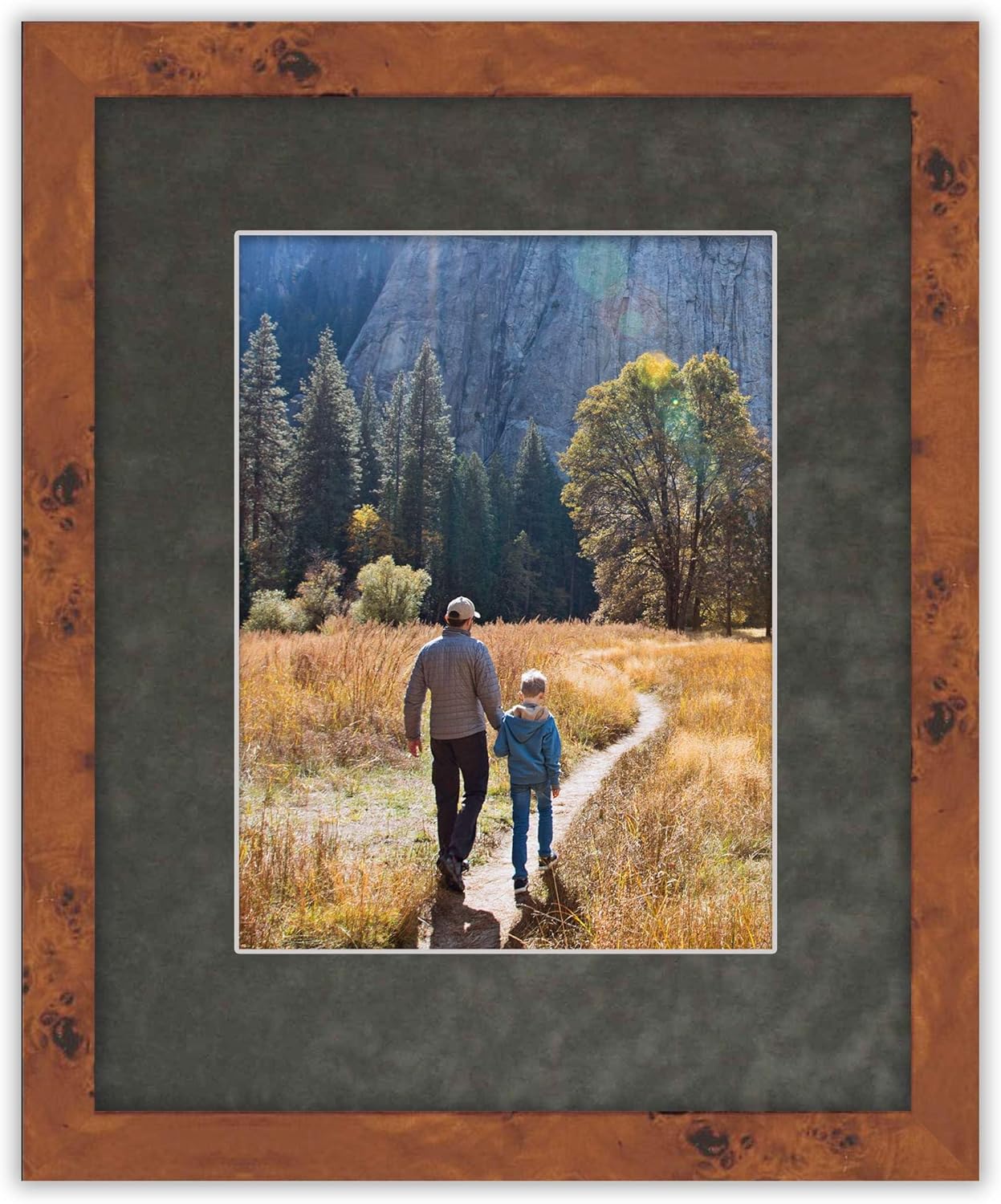 Poster Palooza 8x10 Mat Bevel Cut for 6x8 Photos - Acid Free Dark Grey Suede Precut Matboard - For Pictures, Photos, Framing - 4-ply Thickness