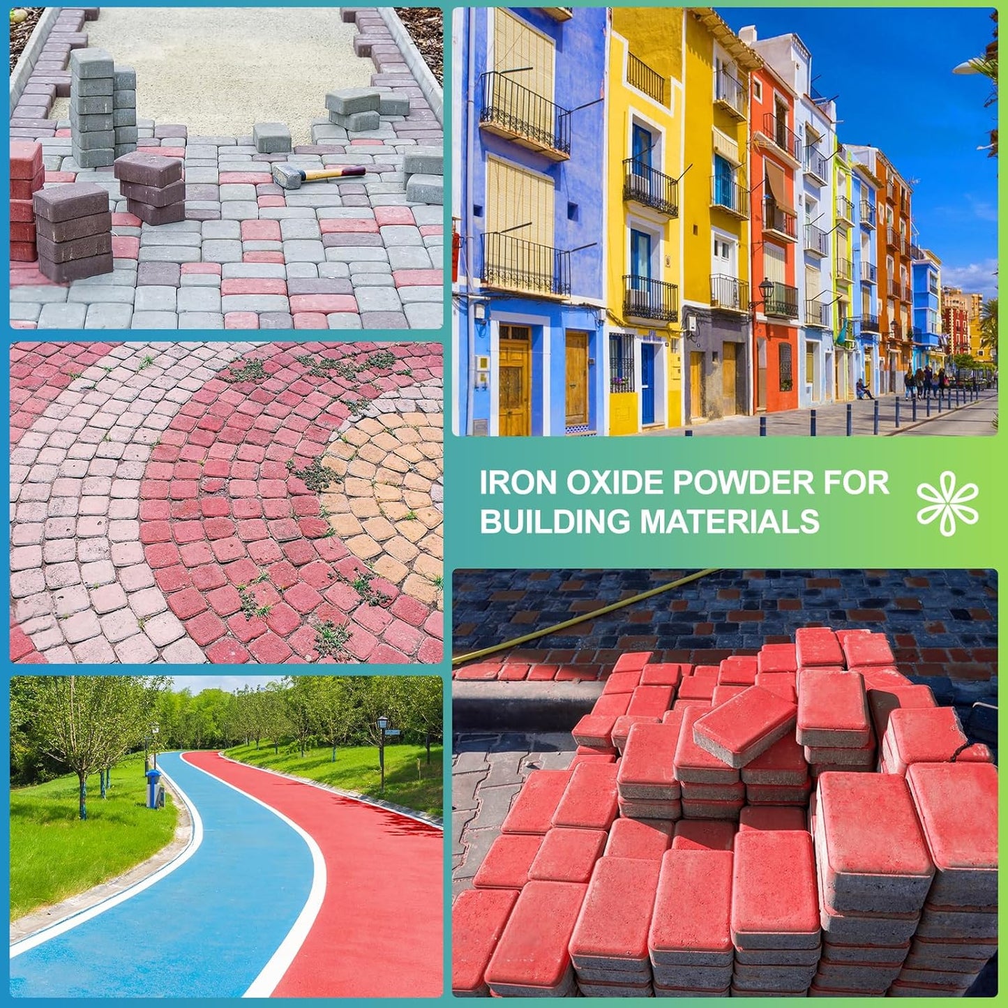GOODTAKE Iron Oxide Powder, Green Concrete Color Pigment, Color Dye for Cement, Concrete, Clay, Pastel, Mortar, Grout, Mix DIY, Epoxy Resin (20 oz)