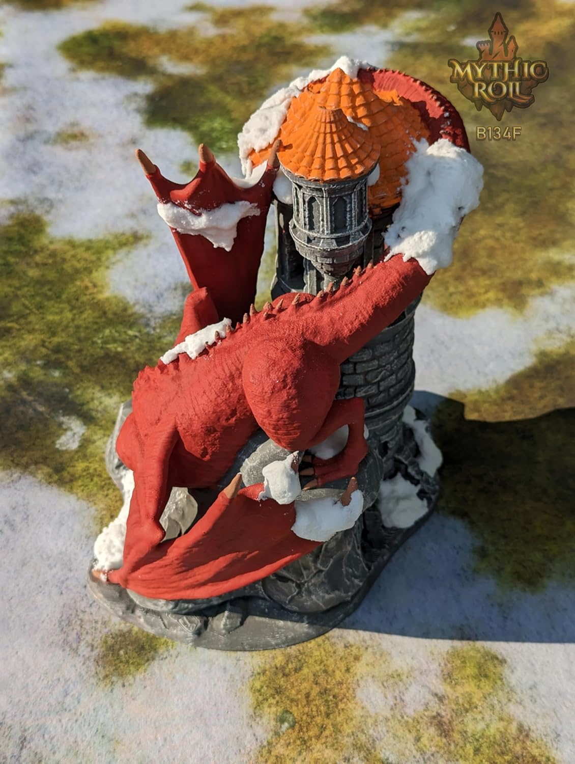 Dragon 3D Printed Dice Tower - Mythic Roll Collection - Unchained Games - Ascend to New Heights with your Rolls! (14.) Yellow)