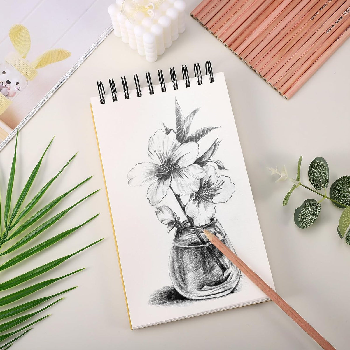 A5 Sketch Book, Mixed Media Sketchbook 60 Sheets, 98lb/160gsm Heavyweight Spiral Artist Sketch Pad for Sketching Drawing, Pastel, Acrylic, Craft, Ideal Gift