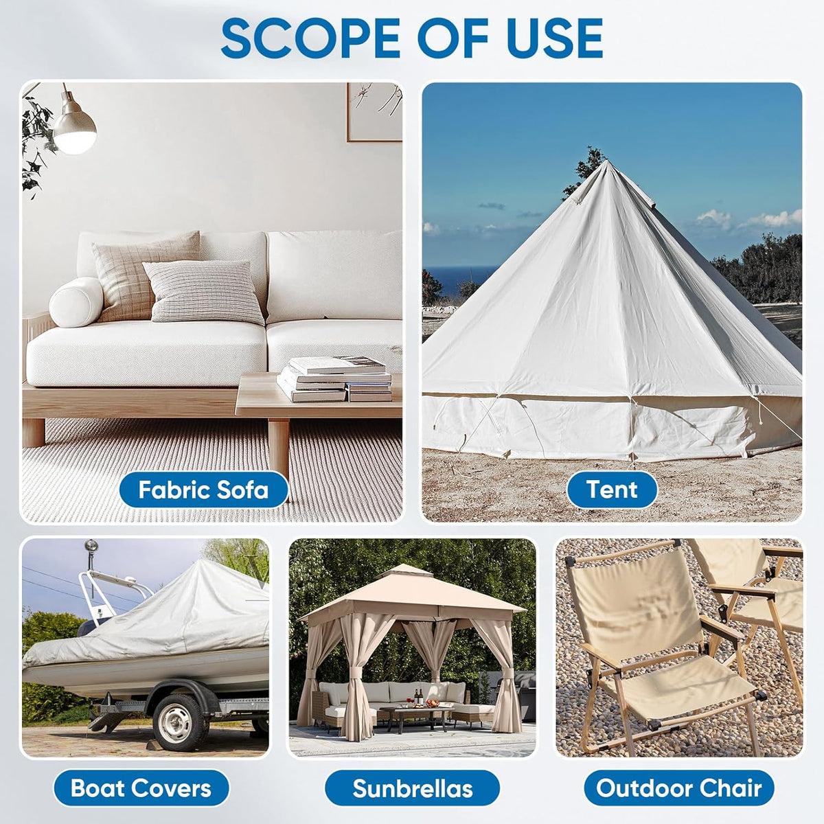 Oversized Canvas Patch 16 "x31, Self-Adhesive Waterproof Canvas Patch Set for Repairing Tents, Couch, Boat Covers, Camping Chairs, Awnings, Car Seats.(Brown)