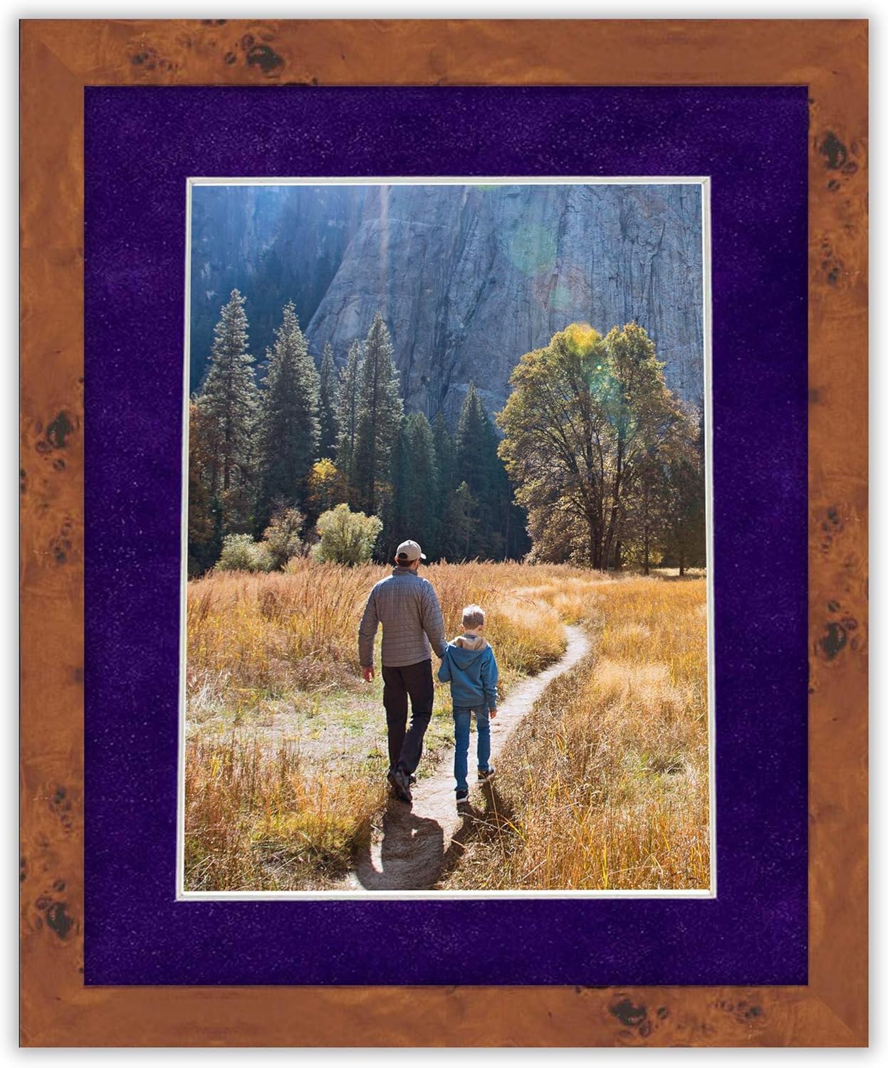 8x10 Mat Bevel Cut for 5x8 Photos - Acid Free Purple Crocus Suede Precut Matboard - For Pictures, Photos, Framing - 4-ply Thickness