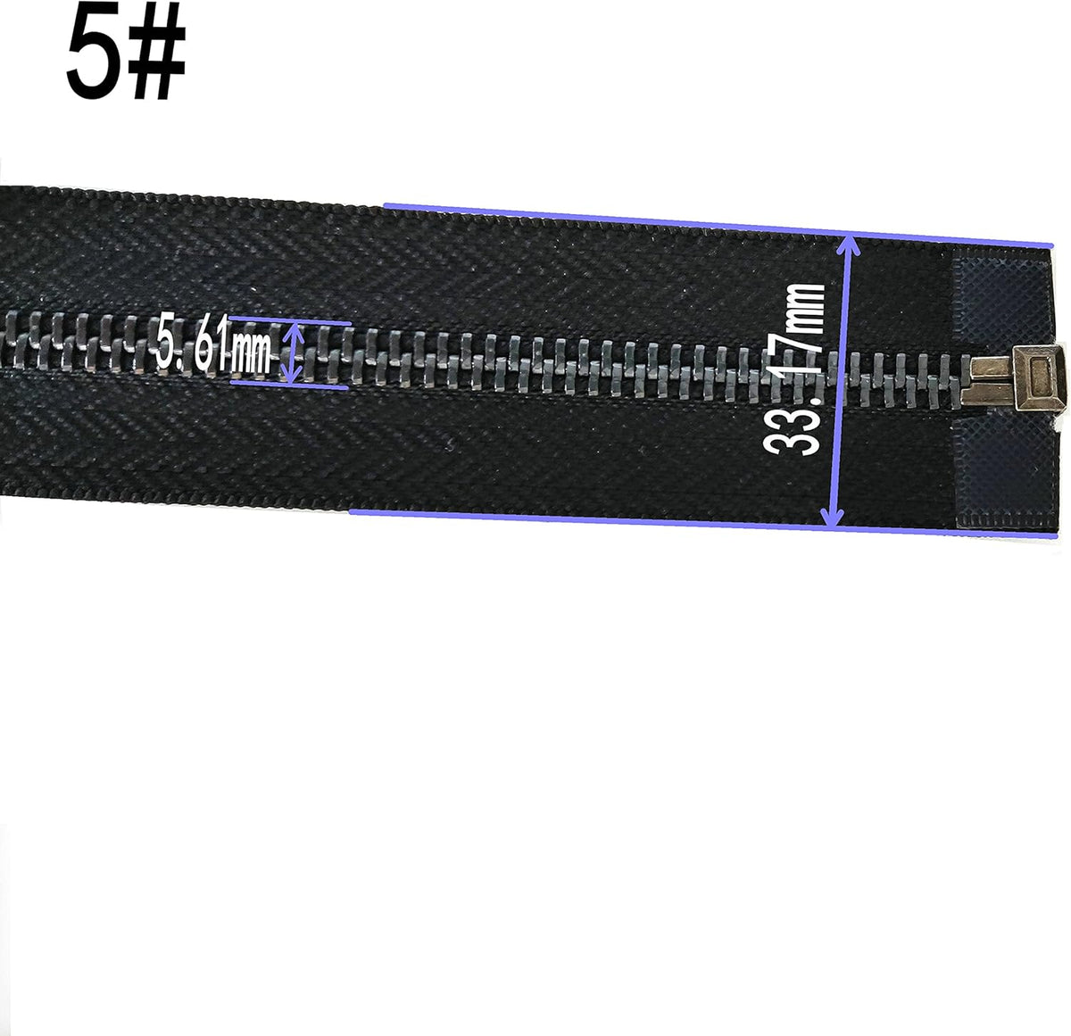 Leekayer Zipper #5 24 Inch Separating Zipper Black Nickel Metal Zipper 60 cm Zipper for Sewing Bag Crafts Jacket Zipper Repair Coats Bulk 2pcs