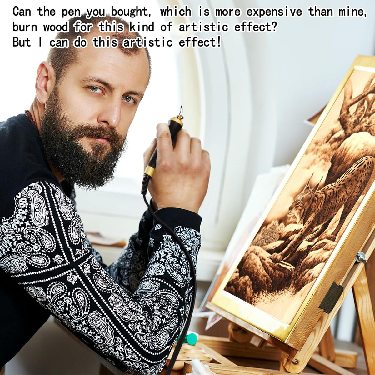 LH55-1 wood burning kit,wood burning tool,digitally adjustable temperature wood burner kit,professional wood burner tool kit for adults beginners craft,pyrography pen (LH55-A pen)