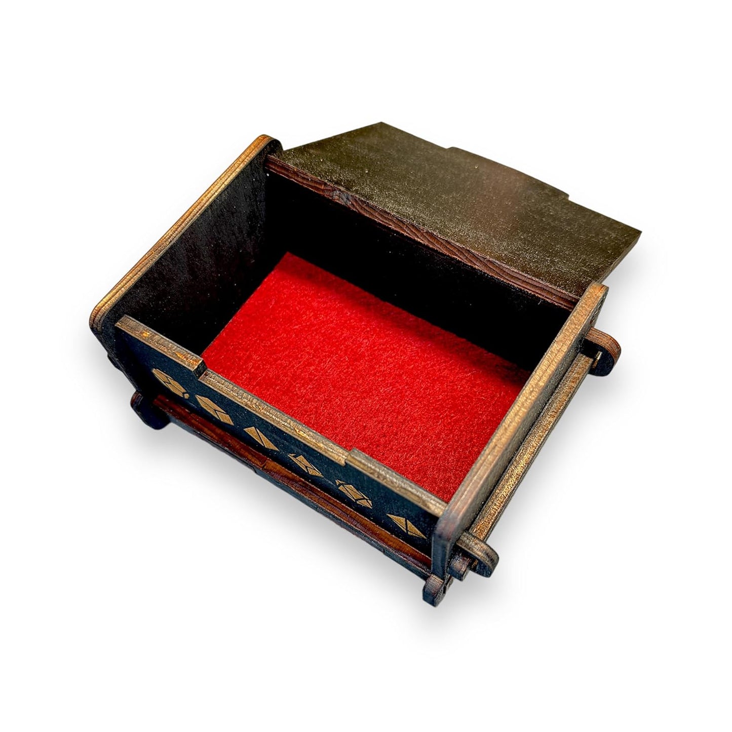 Dice Box - BLACK - 6x4x3 Also holds jewelry and great for desks and desk top items (Dragons Eye - PERSONALIZED)