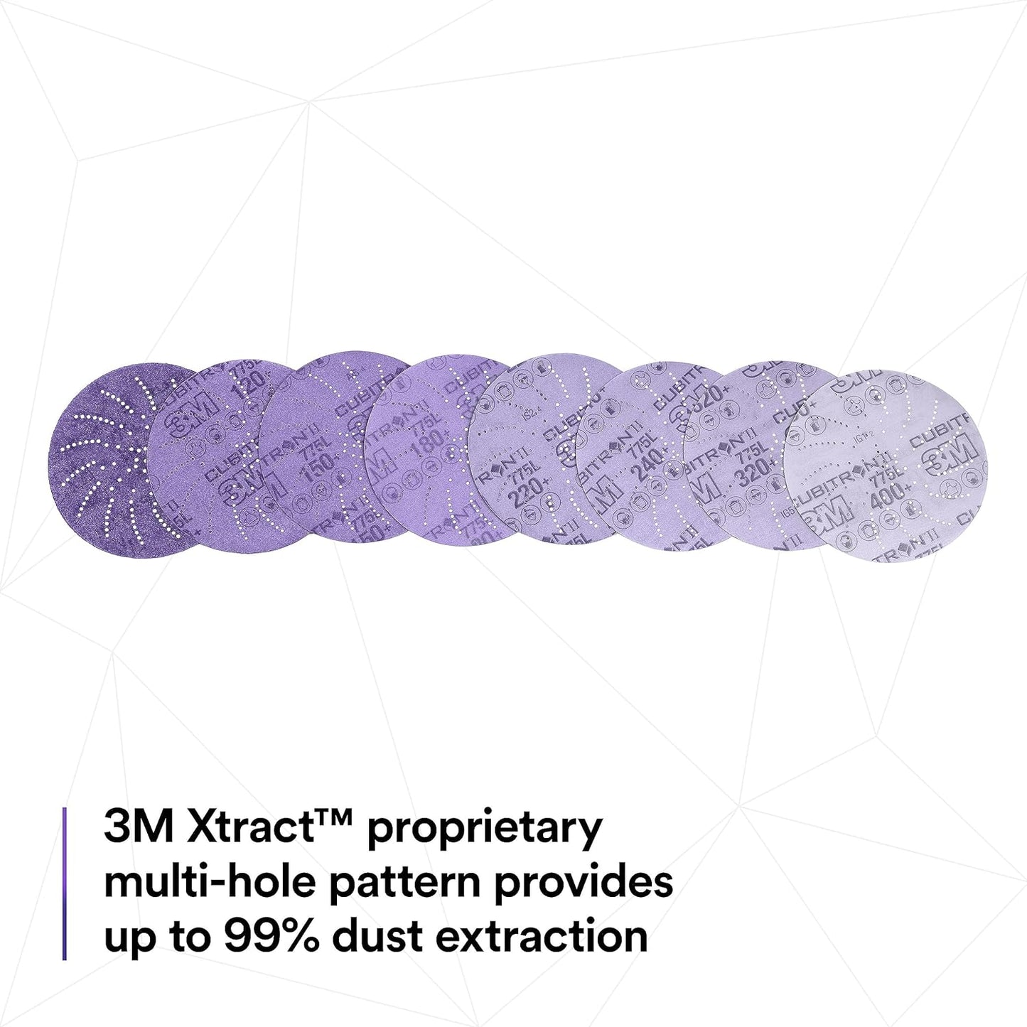 3M Xtract Cubitron II Hookit Clean Sanding Film Disc 775L, 150+, 6 in, Pack of 50 Hook and Loop Sanding Discs for Paint Preparation and Removal, General Sanding, Refining, Blending, and Featheredge