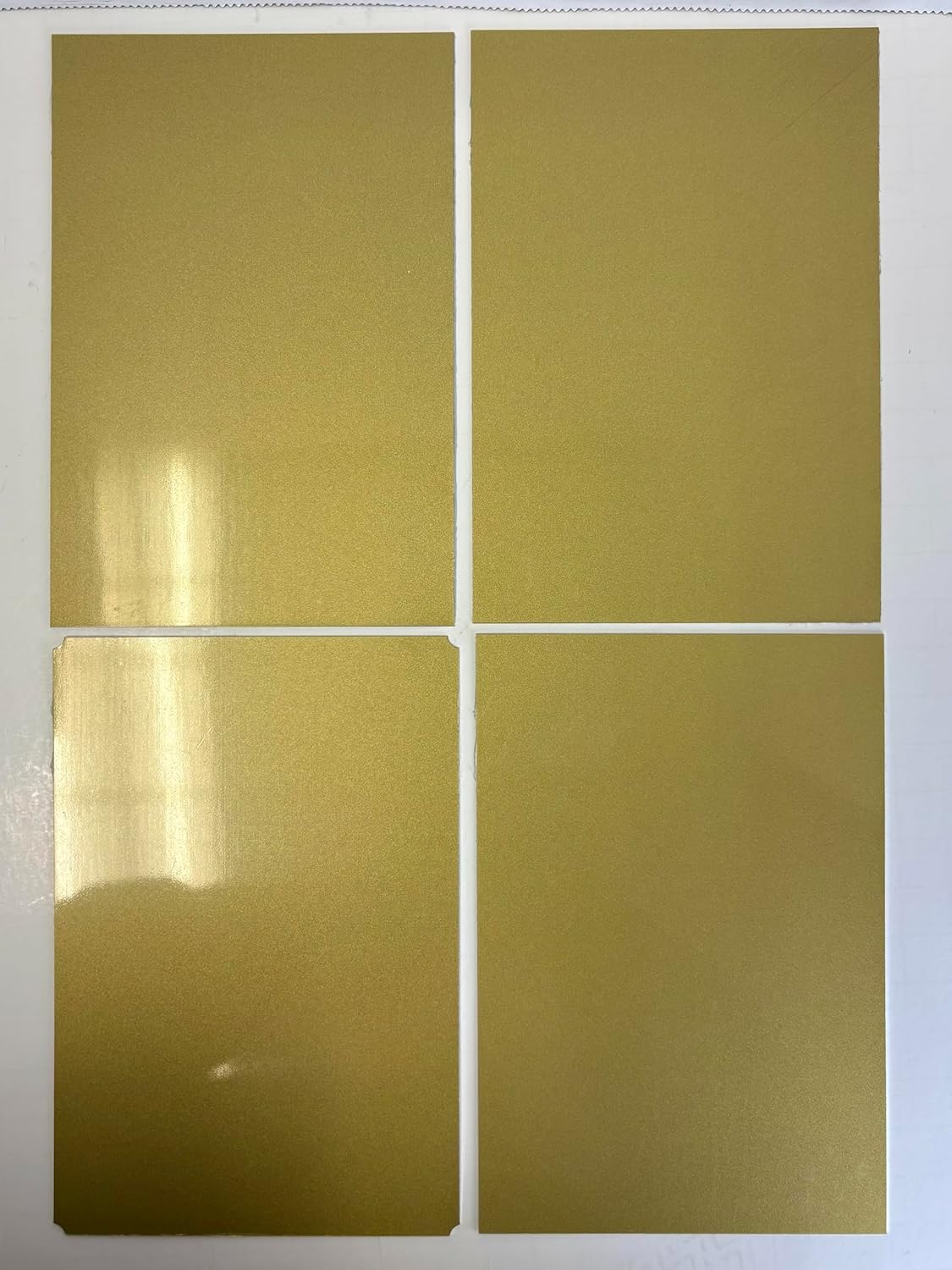 Blank Metal Plates for Laser Engraving - 4 Pack | Aluminum Sheets 0.020" Thick | CO2, Diode, Fiber Laser Compatible | Multiple Sizes & Colors (Gold (engraves black), .75x3 inch)