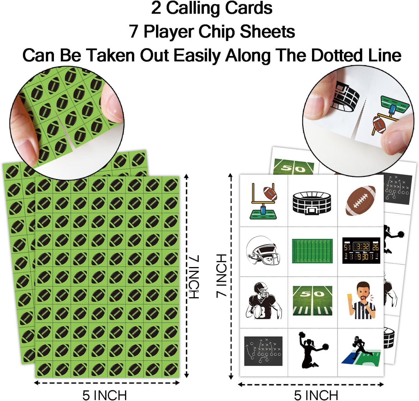 Football Party Bingo Game Cards(24 Players), Sport Themed Bingo Card for Family Friend Adult, Large Group Holiday Party Activity Favor Decoration Supplies -009