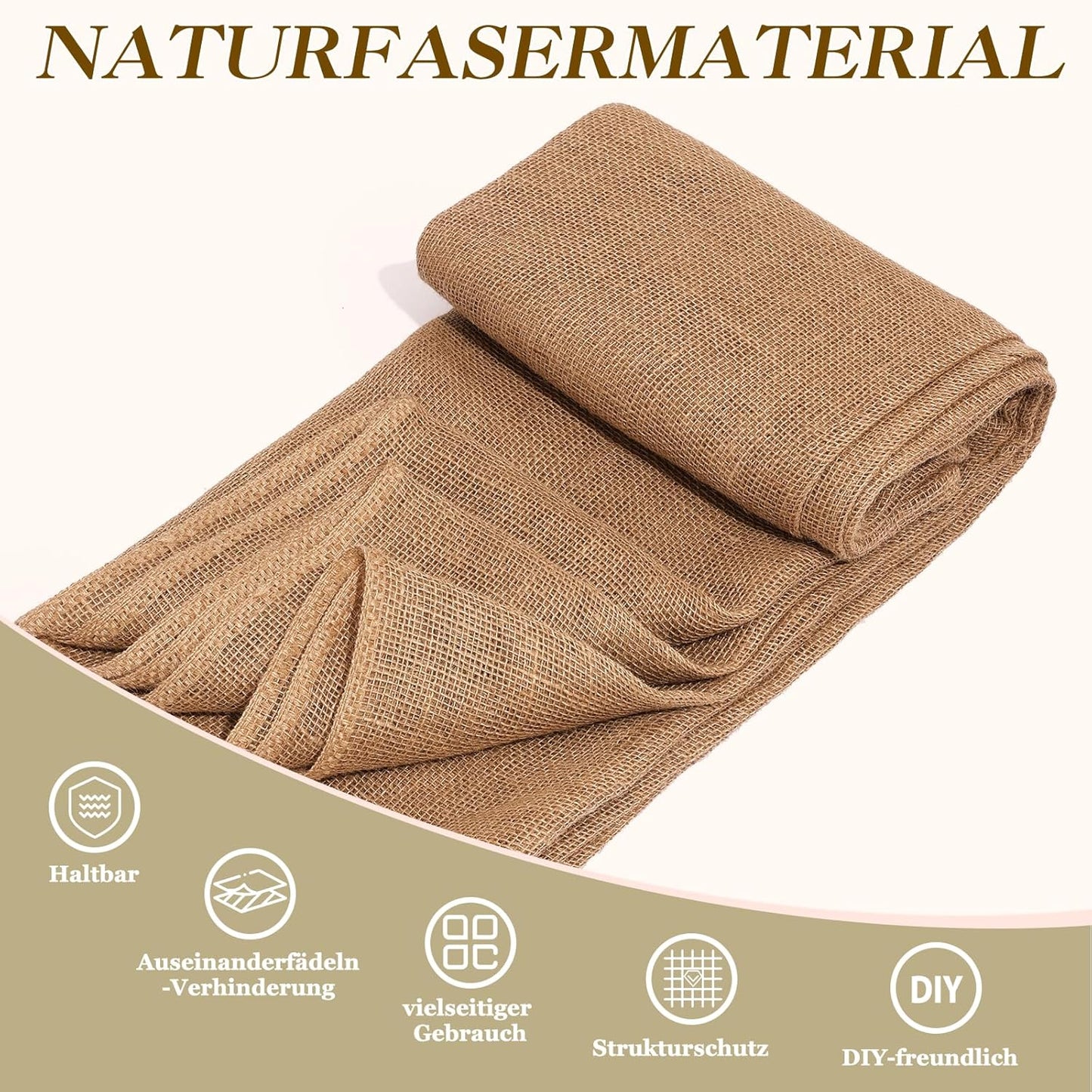 40" x160 Feet Premium Natural Burlap Fabric Roll – Multipurpose for Gardening, Weddings, Crafts & Holiday Decor – Wedding Aisle Runner, Halloween/Christmas Burlap, Weed Barrier & More