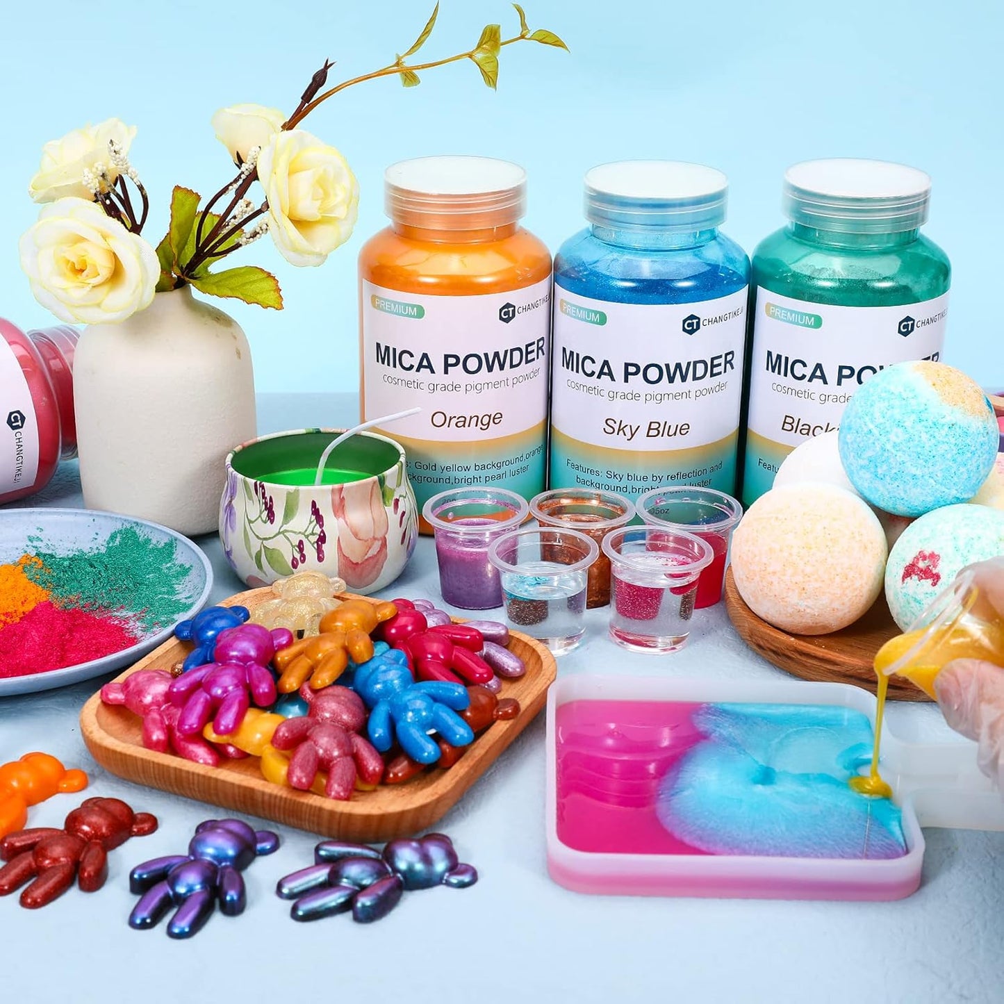 Mica Powder,7.05OZ（200g）,Soft Bronze-Gold Mica Powder Pigment for Epoxy Resin，Lip Gloss，Car Paint，Dye，Soap Making，Nail Polish,Epoxy Resin,Candle Making,Bath Bombs