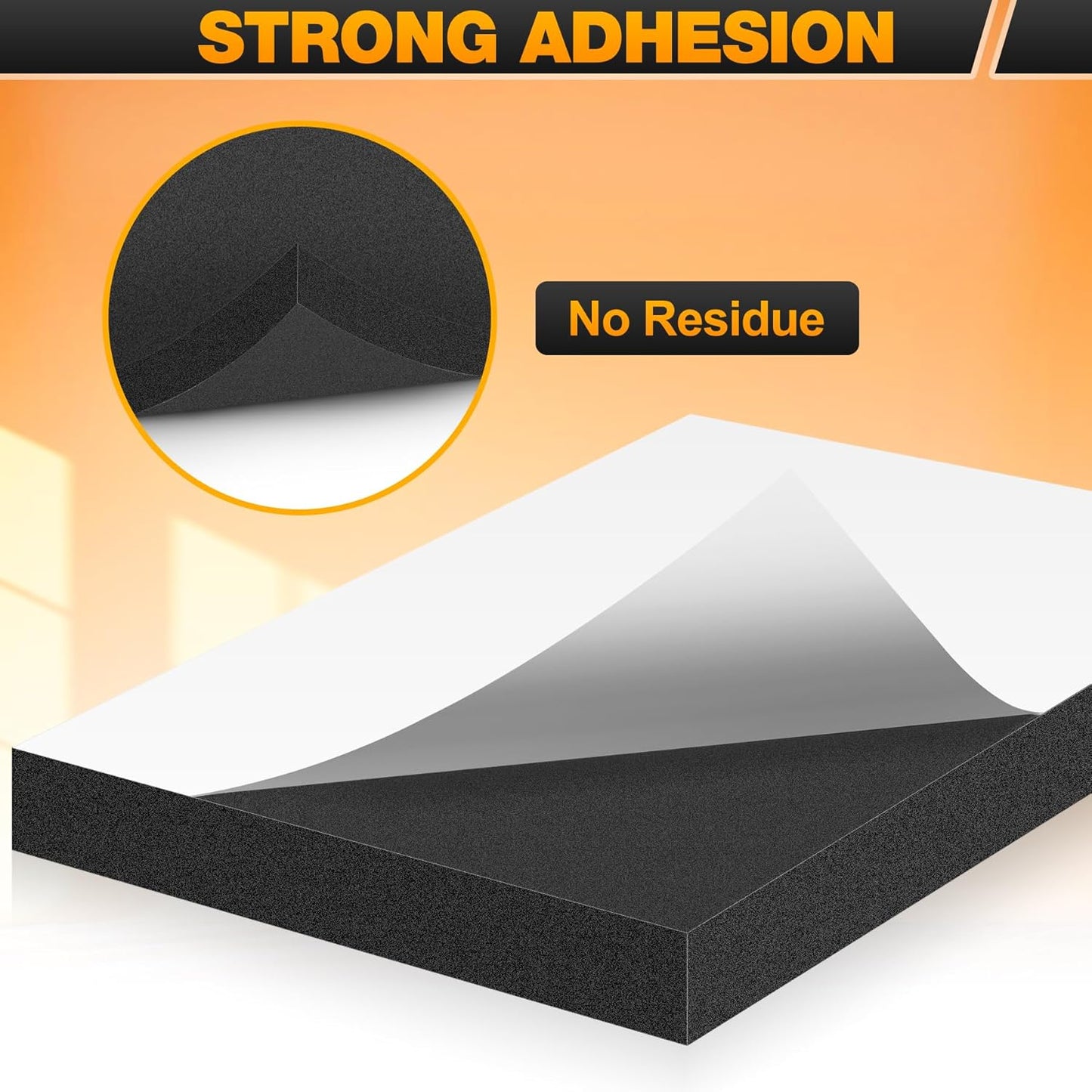 MYFAMIREA 8 PCS Adhesive Foam Padding Sheets Closed Cell Self Adhesive Sticky Foam Pads, 1/8" Thick 4'' x 4'' Neoprene Rubber Sheets Non-Slip Insulation Pads Vibration for Furniture Crafts Cars, Black