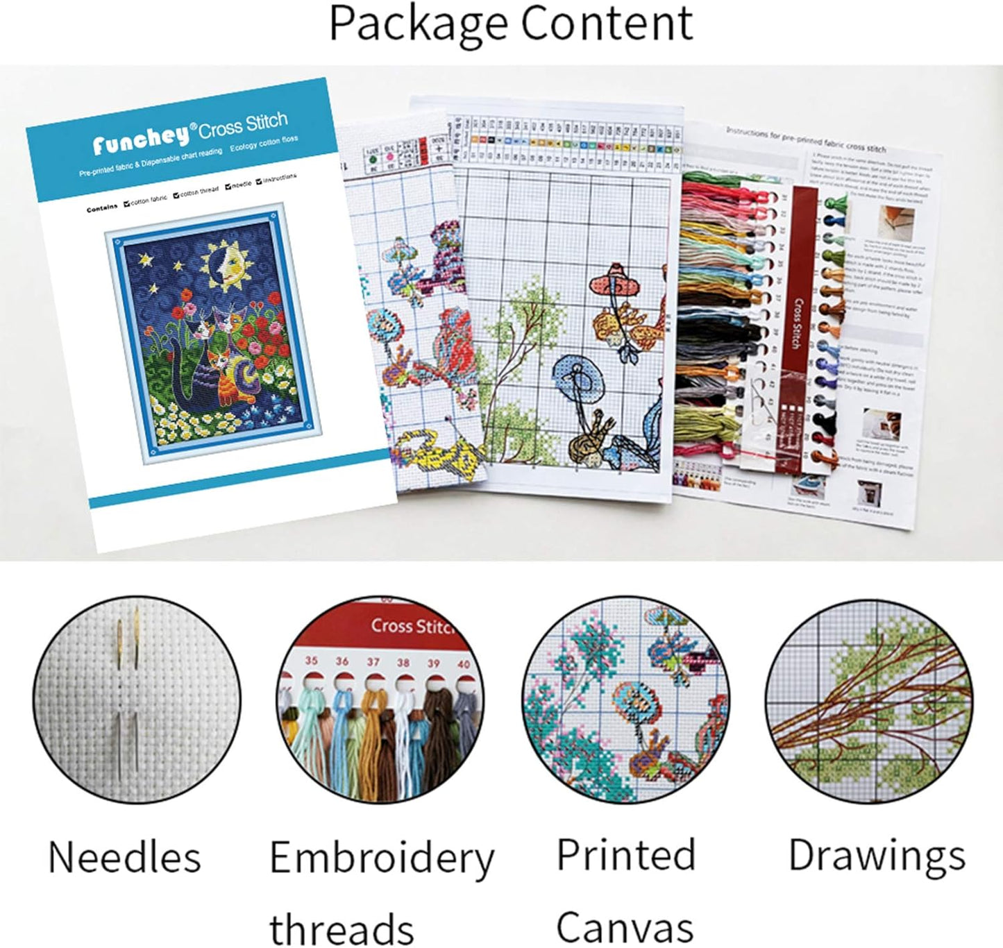 Artvxeay Stamped Cross Stitch Kits Beginners Full Range of Embroidery Starter Kits for Adults Printed Cross Stitching DIY Needlepoint Kit 11CT - (Colorful Owl 18x18 inch)