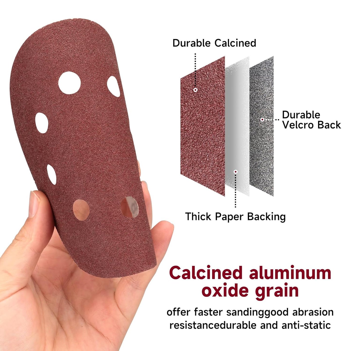 100 PCS 5 Inch Sanding Discs 2000 Grit, Round Hook and Loop Sandpaper for Random Orbital Sander