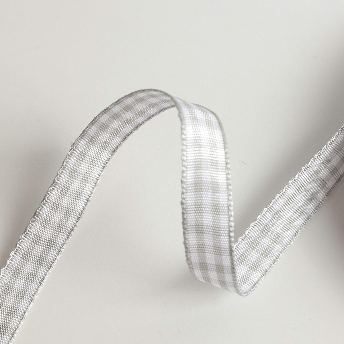 Gray Gingham Plaid Checked Ribbon 25 Yards Each Roll 100% Polyester (3/8",Gray)