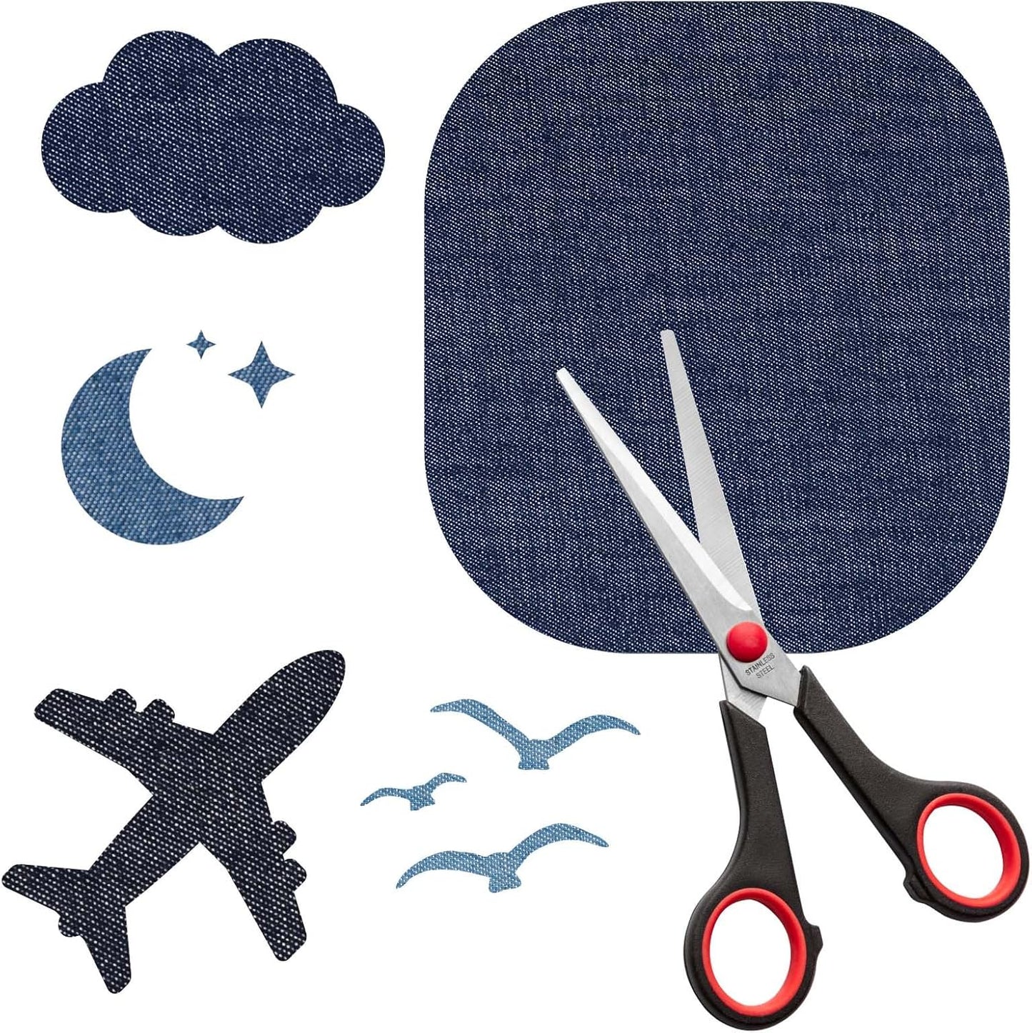 HTVRONT Iron on Patches for Clothing Repair - 20PCS 100% Cotton Denim Patches for Jeans Kit, 4-1/4" by 3-3/4" Iron on for Jeans Repairing 4 Shades Jean Patches