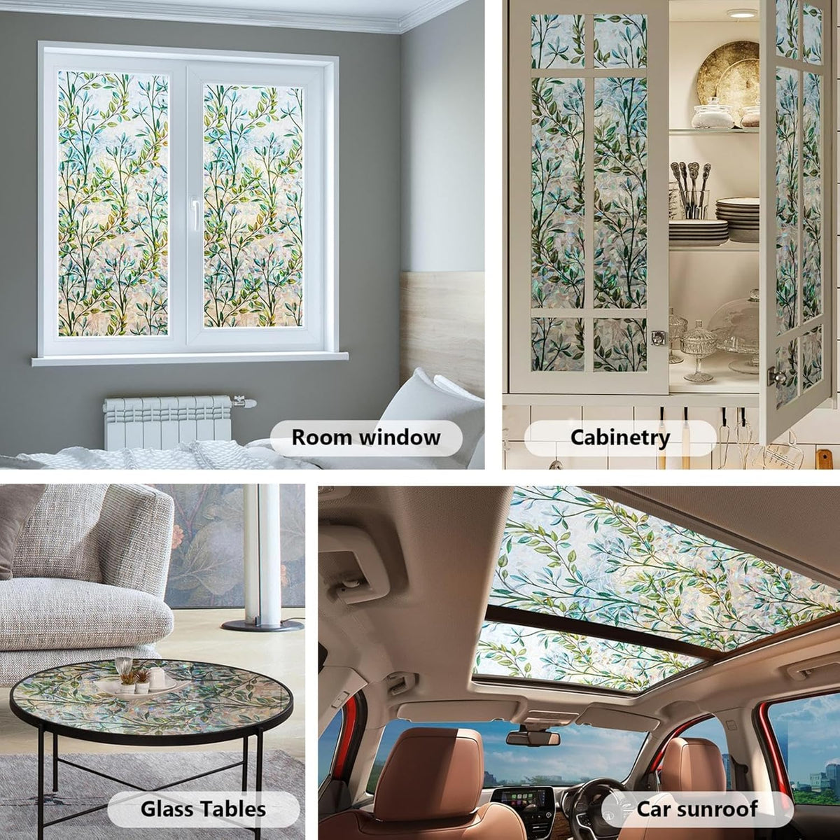 Finnez Window Privacy Film 3D Static Cling Window Film, No Glue Heat Control & 96% UV Blocking for Home Office, Decorative Frosted Glass Cover 23.6 Inch x 13.1 Feet