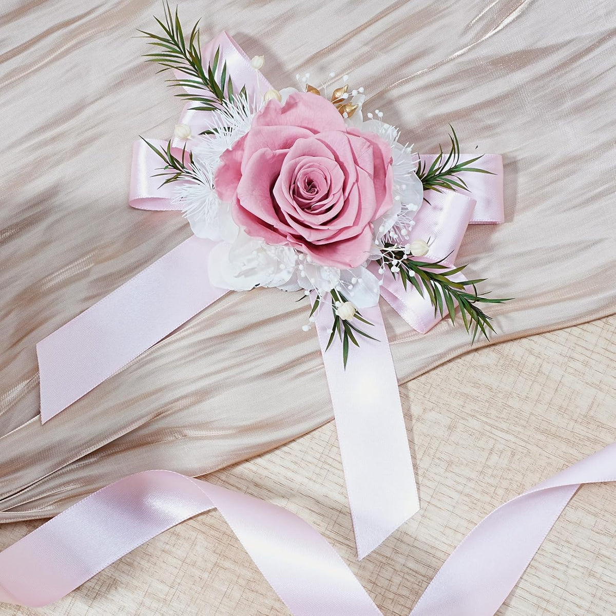 LaRibbons Light Pink Satin Ribbon 1 Inch 50 Yards Luxury Double Faced Pink Silk Ribbon for Gift Wrapping Flower Bouquet Crafts Wedding BabyShower Decoration